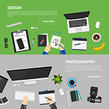 Flat design concepts for creative process