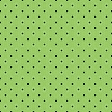Tile vector pattern with black polka dots on green background