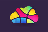 Abstract net cloud vector icon