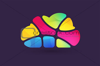 Abstract net cloud vector icon