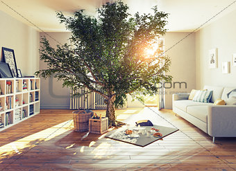 tree in a room