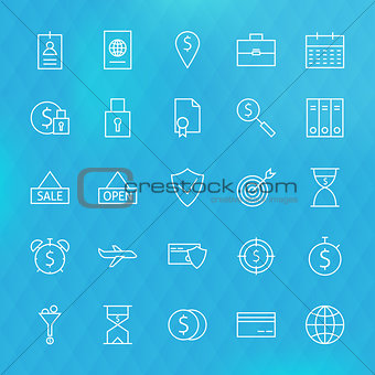Banking Finance Business Money Line Icons Set