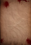 Grunge blood splattered paper background