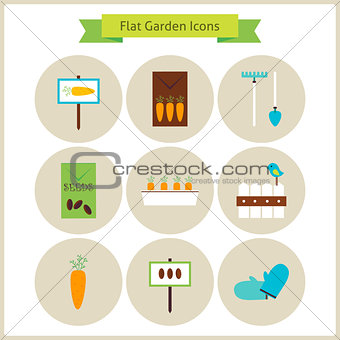 Flat Garden and Nature Icons Set