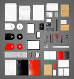 Products branding mockup template, dark grey background