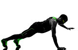 man push ups exercises fitness silhouette