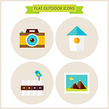 Flat Nature Outdoor Website Icons Set