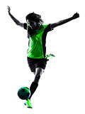 woman soccer player isolated silhouette