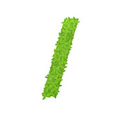Slash sign consisting of green leaves