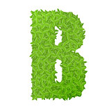 Uppecase letter B consisting of green leaves