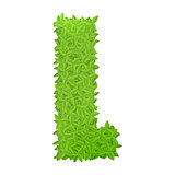Uppecase letter L consisting of green leaves