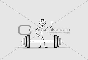 man with dumbbell