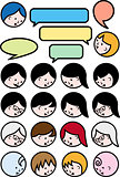 talking people, vector icon set