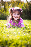 portrait of a little girl in the park