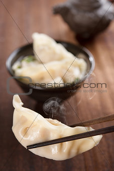 Popular Asian dish dumplings soup 