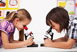 Kids in science class