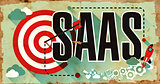 SAAS on Grunge Poster in Flat Design.