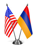USA and Armenia - Miniature Flags.
