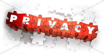 Privacy - White Word on Red Puzzles.