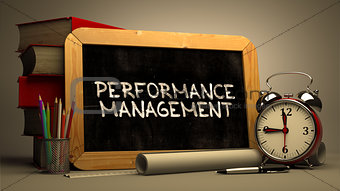 Hand Drawn Performance Management Concept on Chalkboard.