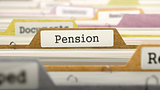 Pension Concept on File Label.