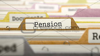 Pension Concept on File Label.