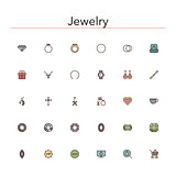 Jewelry Colored Line Icons