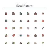 Real Estate Colored Line Icons