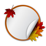 Round banner with autumn leaves