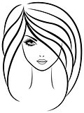 Abstract outline portrait of beautiful girl