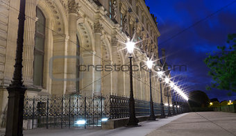 Street Light by the Louvre Museum in Paris, France