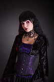 Attractive gothic girl in Victorian style clothes 