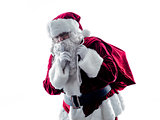 santa claus Hushing silhouette isolated