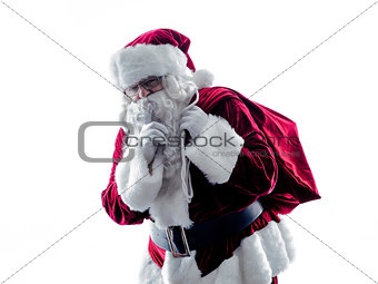 santa claus Hushing silhouette isolated
