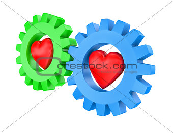Hearts in gearwheels