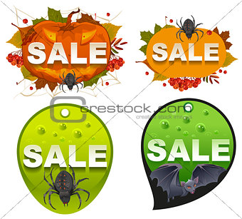 Set Halloween sale template label