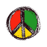 Peace symbol drawing.