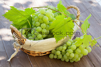White grape in basket