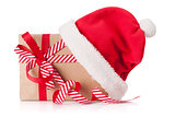 Christmas gift box with santa hat
