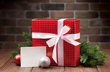Christmas gift box and greeting card