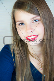 Portrait of beautiful teenage girl  