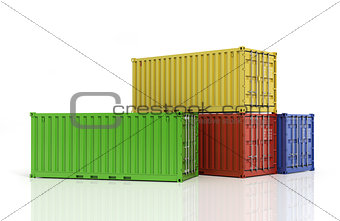 Stack of freight containers.