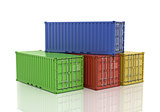 Stack of freight containers.