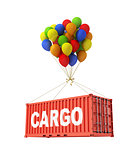 The concept of transportation. Balloons are a freight container.