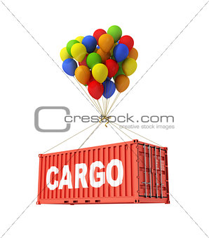 The concept of transportation. Balloons are a freight container.