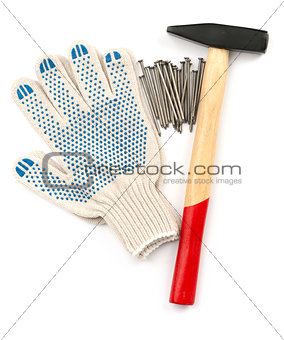 Gloves with hammer