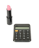 Calculator with lipstick