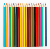Set of crayons on white