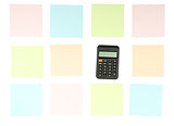 Colorful stickers with calculator
