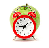 Alarm clock with apple